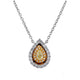 0.20ct Yellow Diamond pendant with 0.28tct diamonds with 18K white gold