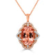 11.16Ct Morganite Pendant With 0.55Tct Diamonds Set In 14K Rose Gold