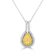 0.25ct Yellow Diamond Pendant with 0.32tct Diamonds set in 18K Two Tone Gold