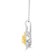 0.25ct Yellow Diamond Pendant with 0.32tct Diamonds set in 18K Two Tone Gold