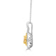 0.19ct Yellow Diamond Pendant with 0.38ct Diamonds set in 14K Two Tone