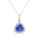 1.8ct Tanzanite Pendant with 0.27tct Diamonds set in 14K White Gold