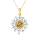 0.49Ct Yellow Diamond Pendant With 0.46Tct Diamond Accents Set In 14K Yellow Gold