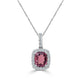 1.20ct Sapphire Necklaces with 0.20tct diamonds set in 14KT white gold