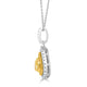 0.36Ct Yellow Diamond Pendant With 0.26Tct Diamond Accents Set In 18K Two Tone Gold