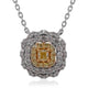 0.13ct Yellow Diamond pendant with 0.54tct diamonds set in 18K two tone gold