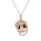 11.19Ct Morganite Pendant With 0.55Tct Diamonds Set In 14K Two Tone Gold