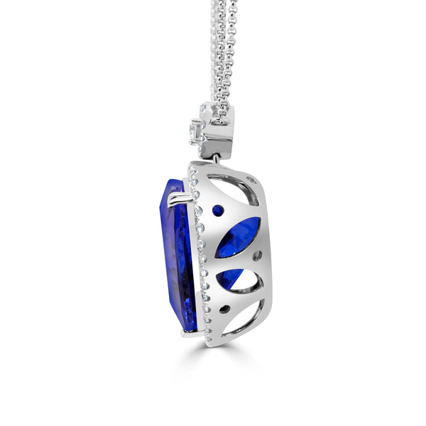 38.47 Tanzanite Necklaces with 1.65tct Diamond set in 18K White Gold