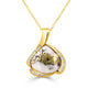 8.57Ct Gold Quartz Pendant With 0.22Tct Diamonds Set In 14K Yellow Gold