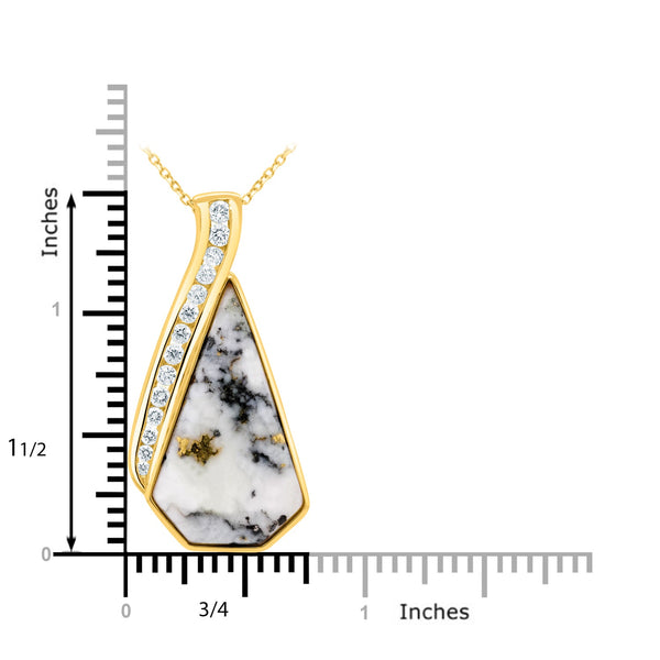 8.57Ct Gold Quartz Pendant With 0.57Tct Diamonds Set In 14K Yellow Gold