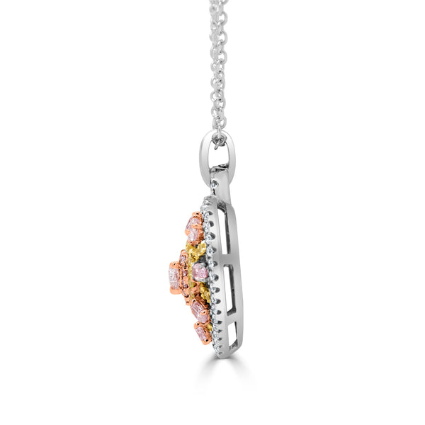 0.68ct Pink Diamond Pendant with 0.67ct Diamonds set in 14K Two Tone