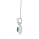 0.31 Emerald Pendants with 0.3tct Diamond set in Platinum 900