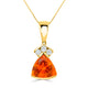 3.70Ct Fire Opal Pendant With 0.37Tct Diamonds Set In 14K Yellow Gold