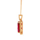 1.71ct Tourmaline pendant with 0.19tct diamonds set in 14K yellow gold