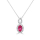 0.61 Spinel Pendants with 0.14tct Diamond set in 14K White Gold