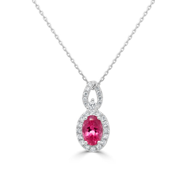 0.61 Spinel Pendants with 0.14tct Diamond set in 14K White Gold