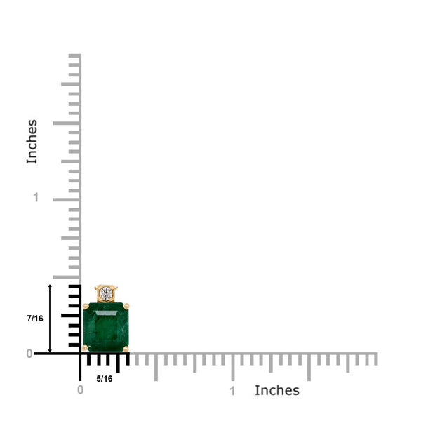 3.15ct Emerald pendant with 0.05tct diamonds set in 14K yellow gold