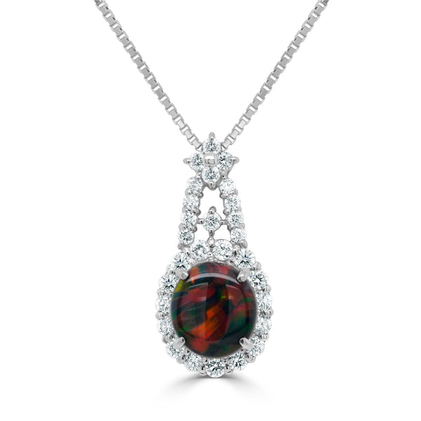 2.04ct Opal Pendant with 0.7tct Diamonds set in Platinum