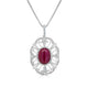 3.21ct Star Ruby Pendant with 0.1tct Diamonds set in 18K White Gold