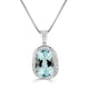 11.59ct Aquamarine Pendant with 0.12tct Diamonds set in 900 Platinum