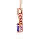 1.97ct Tanzanite pendant with 0.17tct diamonds set in 14K rose gold