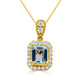 1.20Ct Aquamarine Pendant With 0.31Tct Diamonds Set In 18K Yellow Gold