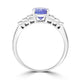 1.97ct Tanzanite Rings with 0.32tct Diamond set in 14K White Gold