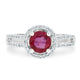 1.16Ct Ruby Ring With 0.25Tct Diamonds Set In 14K White Gold