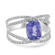 2.59ct Tanzanite Rings with 0.59tct Diamond set in 14K White Gold