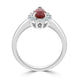 1.24Ct Ruby Ring With 0.28Tct Diamonds Set In 14K White Gold