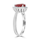 1.24Ct Ruby Ring With 0.28Tct Diamonds Set In 14K White Gold