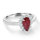 1.24Ct Ruby Ring With 0.28Tct Diamonds Set In 14K White Gold