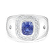 2.45ct Sapphire Ring with 0.61ct Diamonds set in 14K White Gold