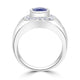 2.45ct Sapphire Ring with 0.61ct Diamonds set in 14K White Gold