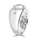 2.45ct Sapphire Ring with 0.61ct Diamonds set in 14K White Gold