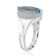 2.85ct Aquamarine ring with 0.23tct diamonds set in 14K white gold