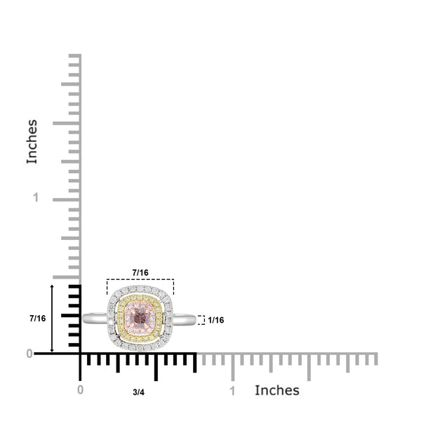 0.22ct Pink Diamond Rings with 0.26tct Diamond set in 14K Two Tone Gold