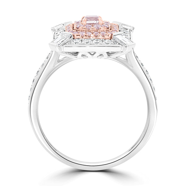 0.18ct Pink Diamond Rings with 0.9tct Diamond set in 14K Two Tone Gold