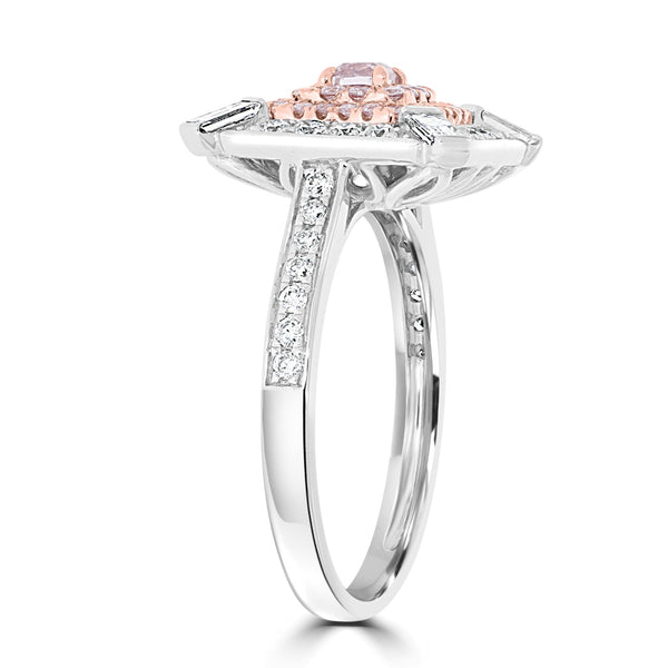 0.18ct Pink Diamond Rings with 0.9tct Diamond set in 14K Two Tone Gold