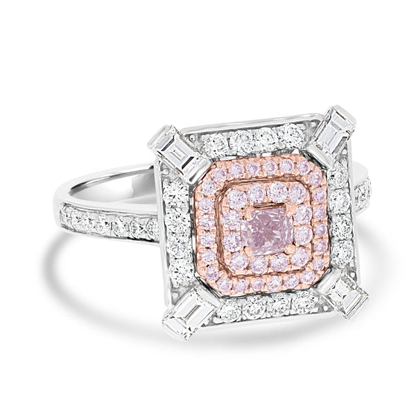 0.18ct Pink Diamond Rings with 0.9tct Diamond set in 14K Two Tone Gold