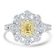 0.15ct Yellow Diamond Rings with 0.8tct Diamond set in 14K Two Tone Gold