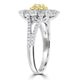 0.15ct Yellow Diamond Rings with 0.8tct Diamond set in 14K Two Tone Gold