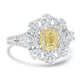 0.15ct Yellow Diamond Rings with 0.8tct Diamond set in 14K Two Tone Gold