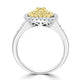 0.29ct Yellow Diamond Rings with 0.98tct Diamond set in 14K Two Tone Gold