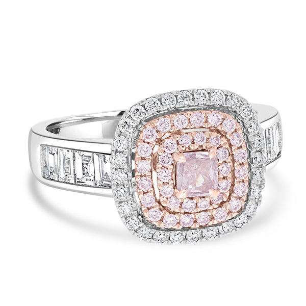 0.34ct Pink Diamond Rings with 0.96tct Diamond set in 14K Two Tone Gold