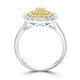 0.28ct Yellow Diamond Rings with 1.08tct Diamond set in 14K Two Tone Gold