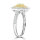 0.28ct Yellow Diamond Rings with 1.08tct Diamond set in 14K Two Tone Gold