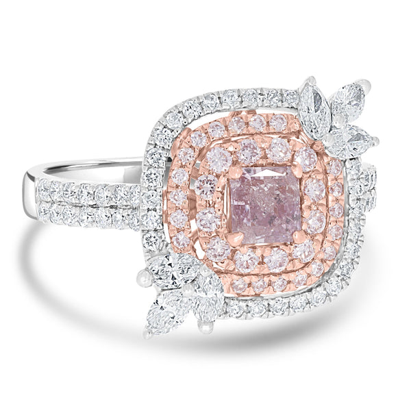 0.52ct Pink Diamond Rings with 0.85tct Diamond set in 14K Two Tone Gold