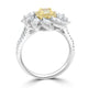 0.51ct Yellow Diamond Rings with 1.15tct Diamond set in 14K Two Tone Gold