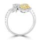 0.4ct Yellow Diamond Rings with 0.85tct Diamond set in 14K Two Tone Gold